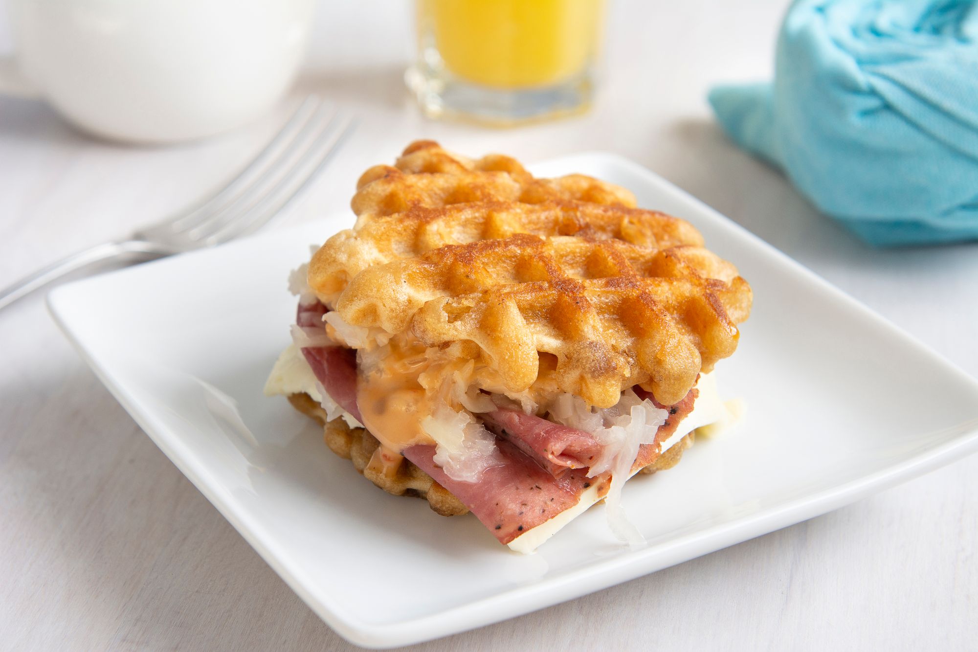 Ham & Swiss Mini Waffles, Recipe