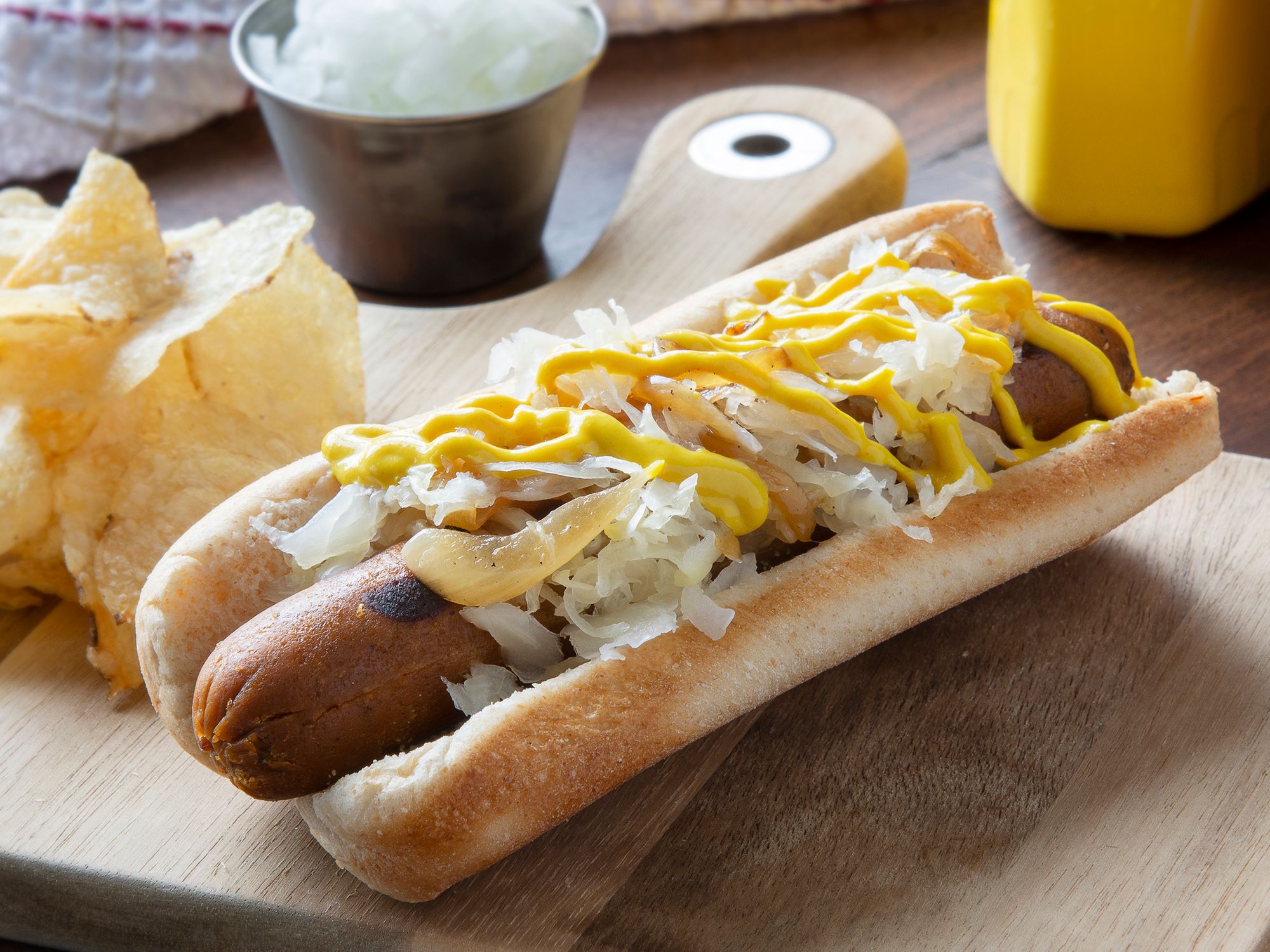 NYC-style hot dogs with street-cart onions recipe